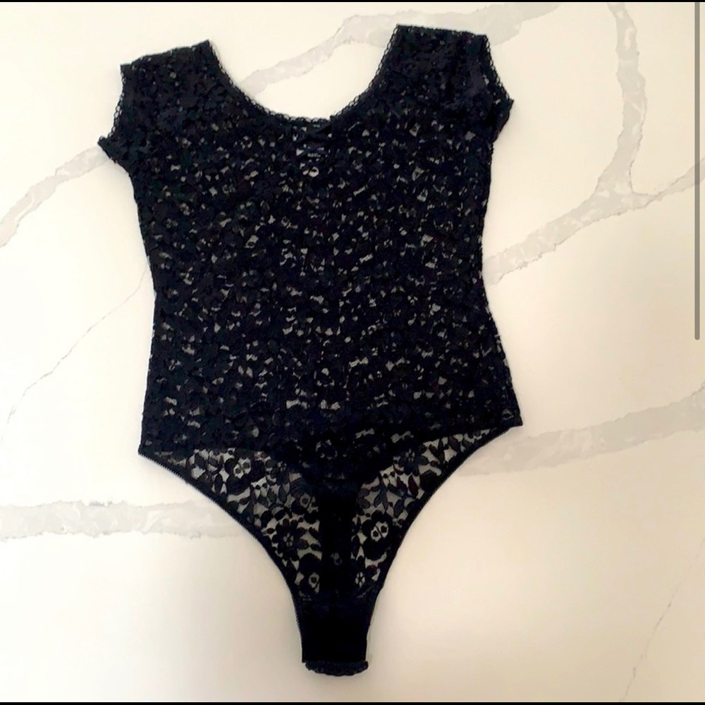 Free press black laced bodysuit